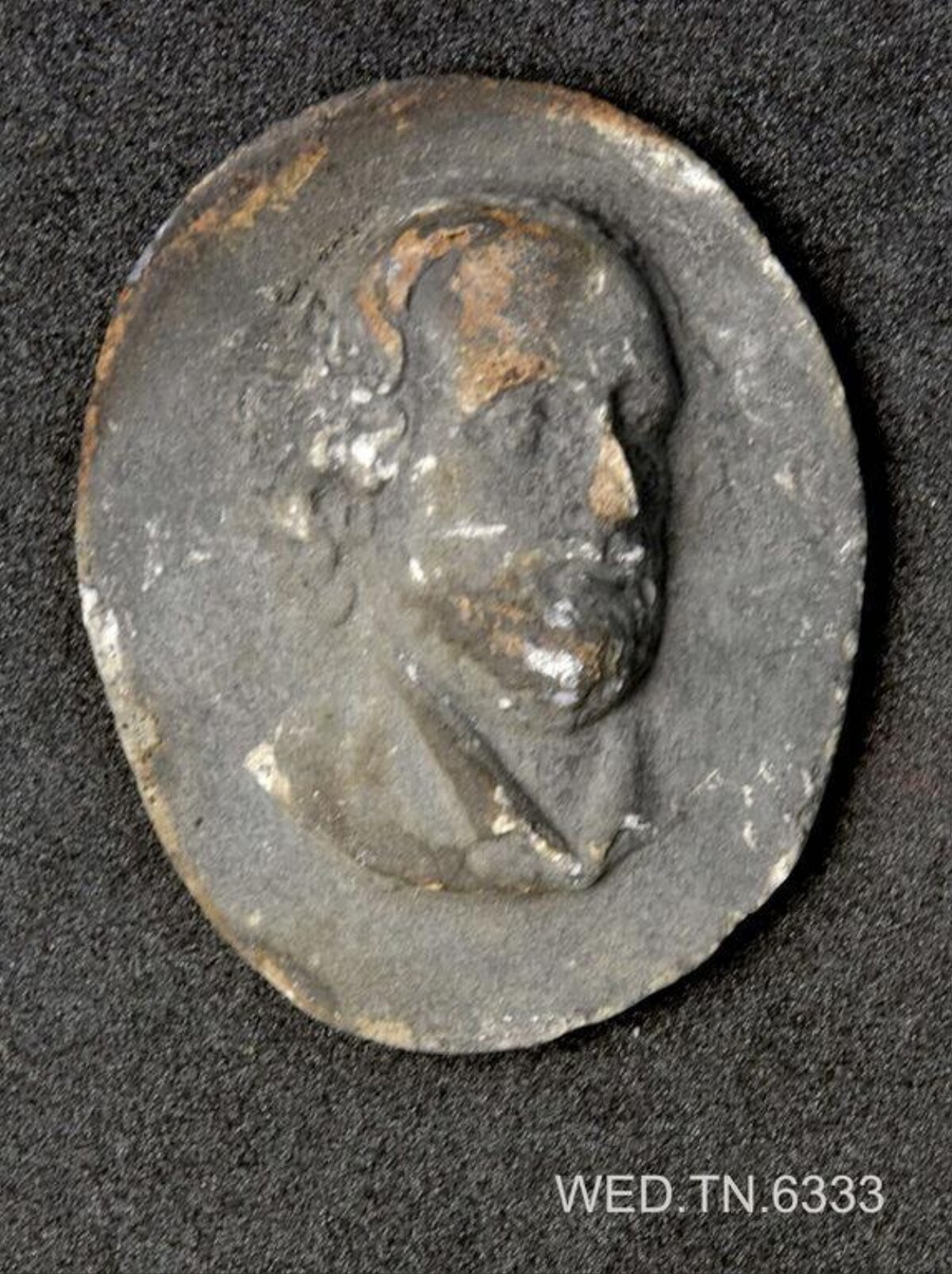 Antique Oval Relief Portrait Medallion