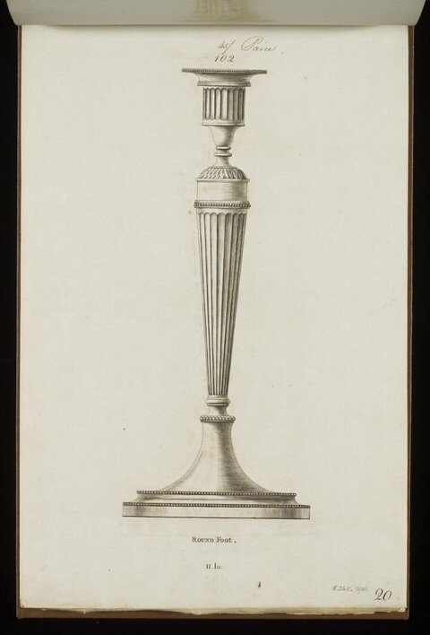 Round Foot Candlestick Design Drawing