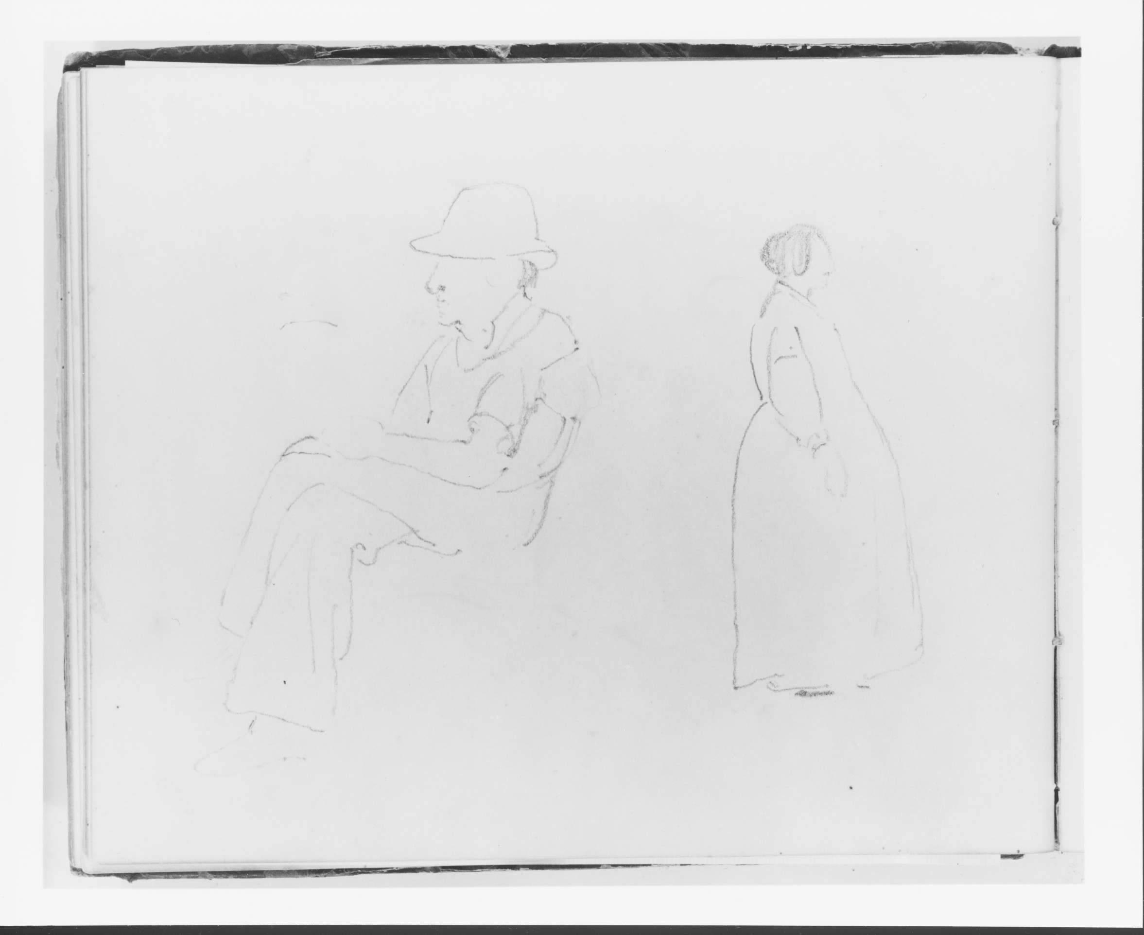 Pencil Sketch of Two Figures
