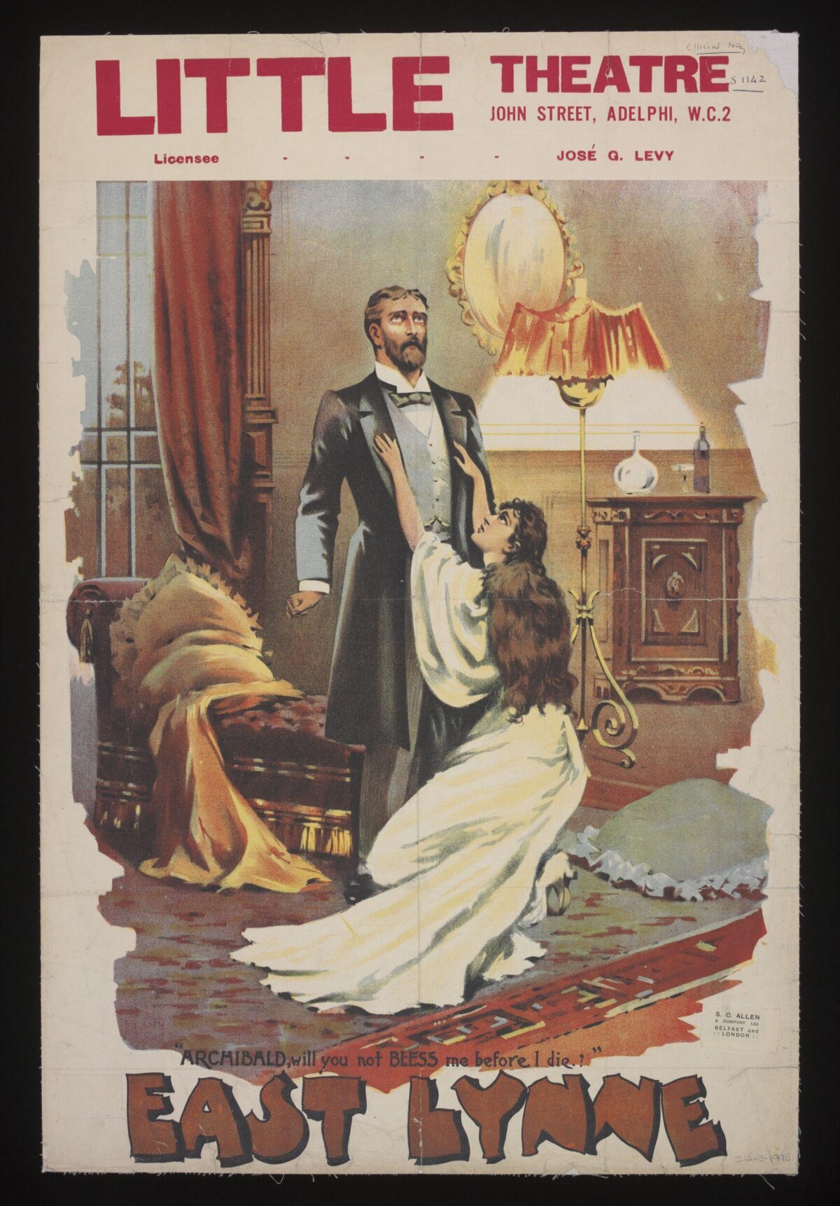 Vintage East Lynne Theatre Poster