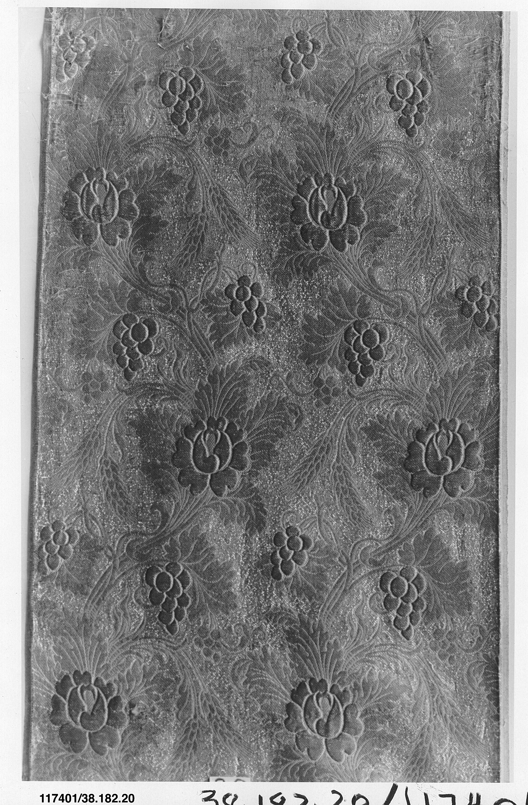 Embossed Floral Grape Textile Fragment
