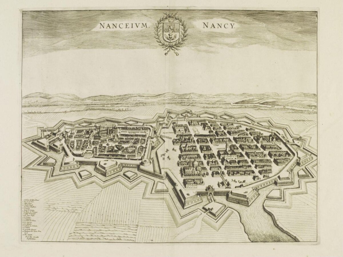 Antique Engraving Map of Nancy