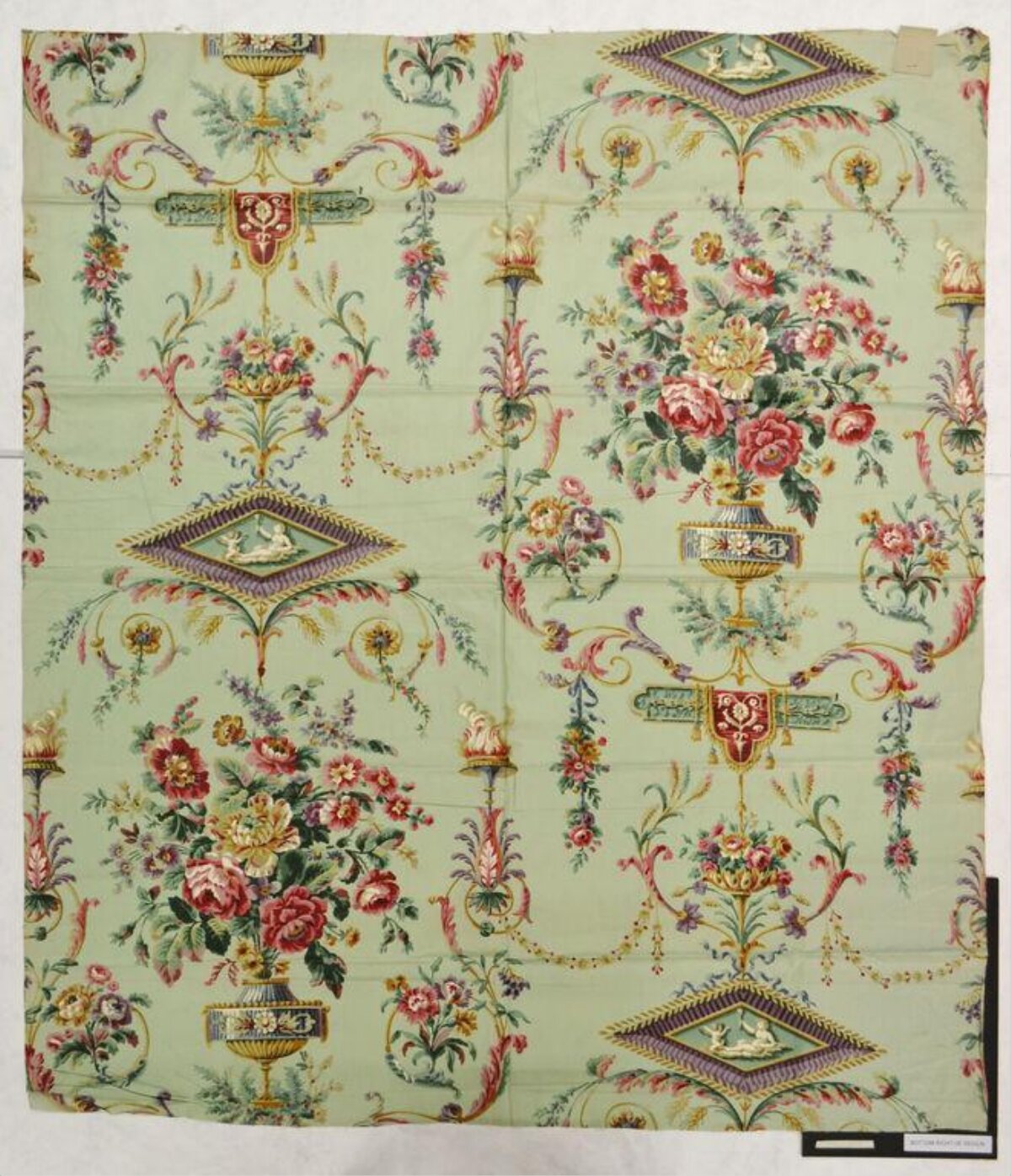 Light Green Vintage Floral Textile
