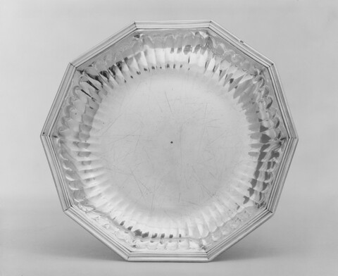 Fluted Multi-sided Silver Dish
