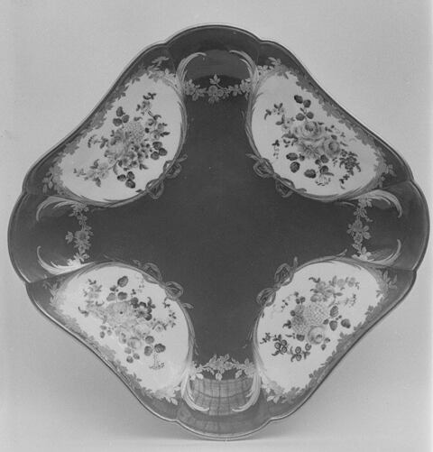 Floral Decorated Porcelain Dish