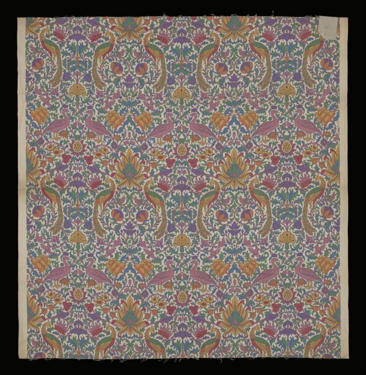 Floral and Bird Patterned Textile