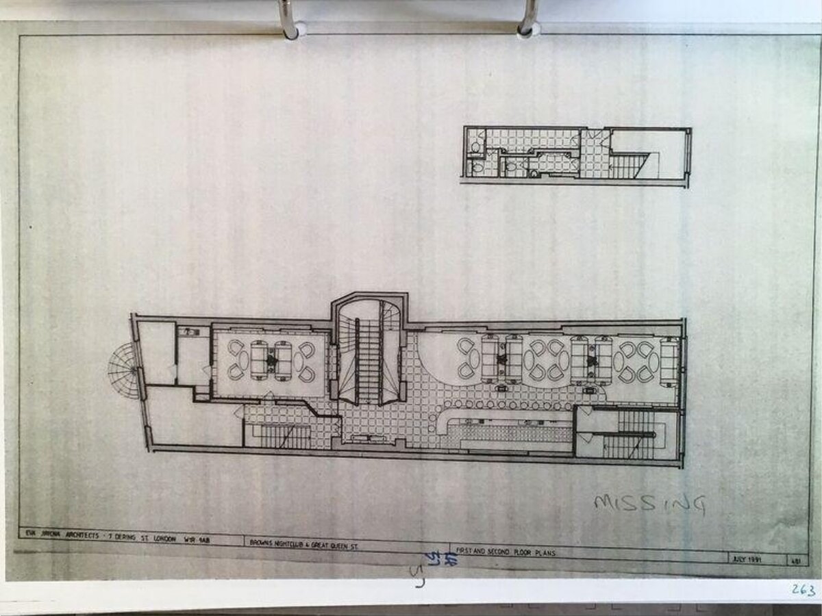 Brown's Nightclub Architectural Floor Plan
