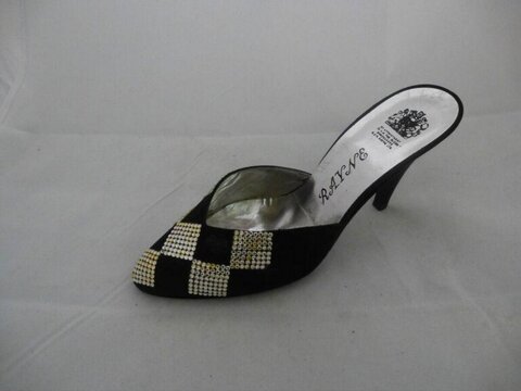 Rayne Black Embellished High Heel Mule
