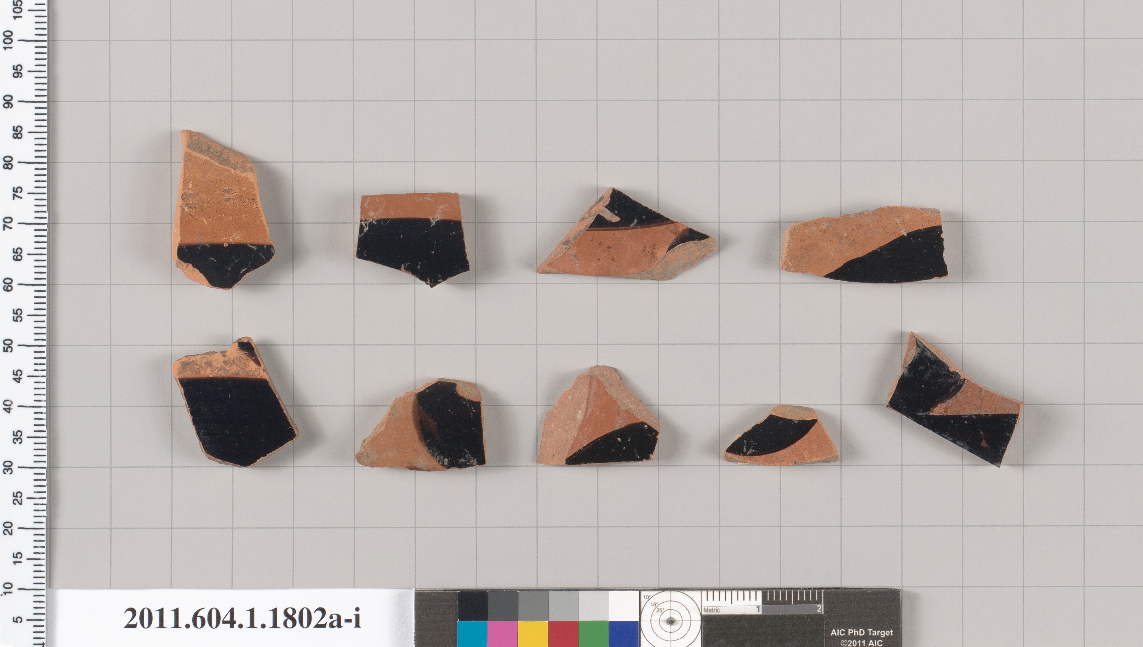 Nine Ancient Pottery Fragments