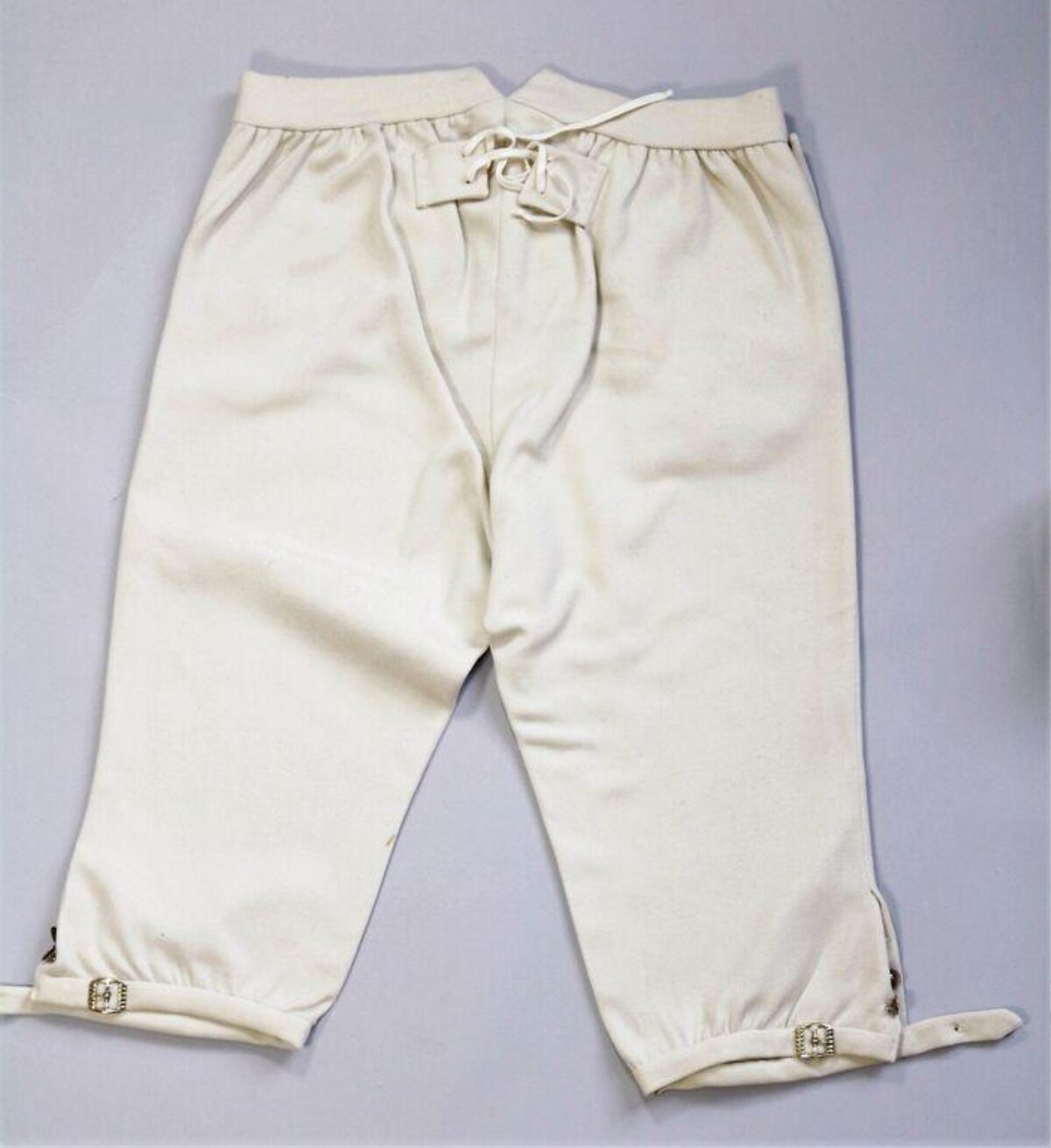 Cream Cropped Drawstring Pants