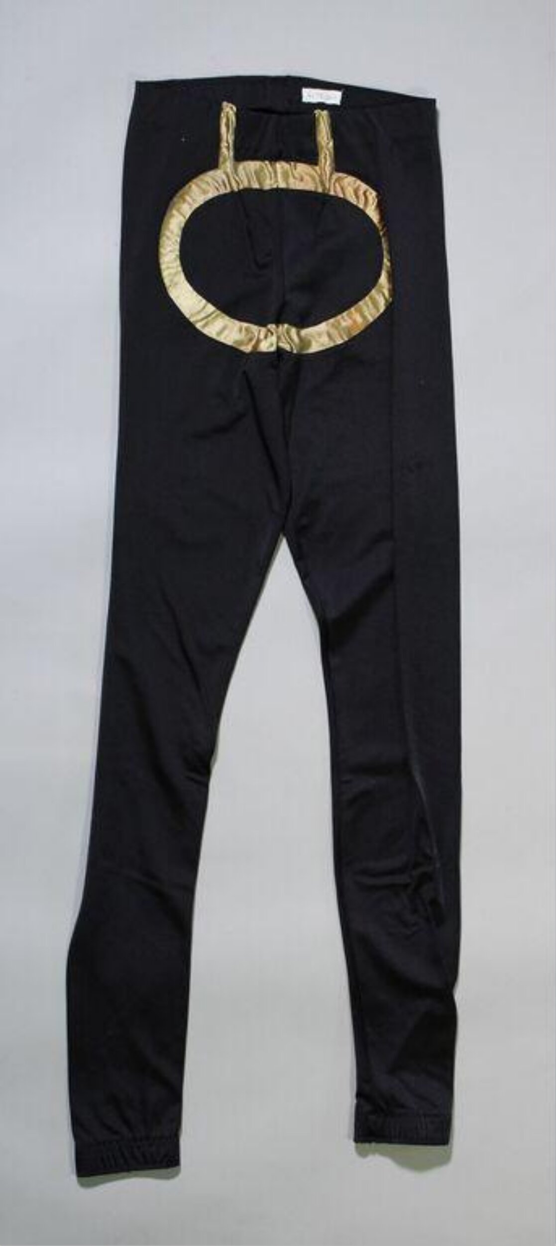 Black Gold Trimmed Open Back Leggings