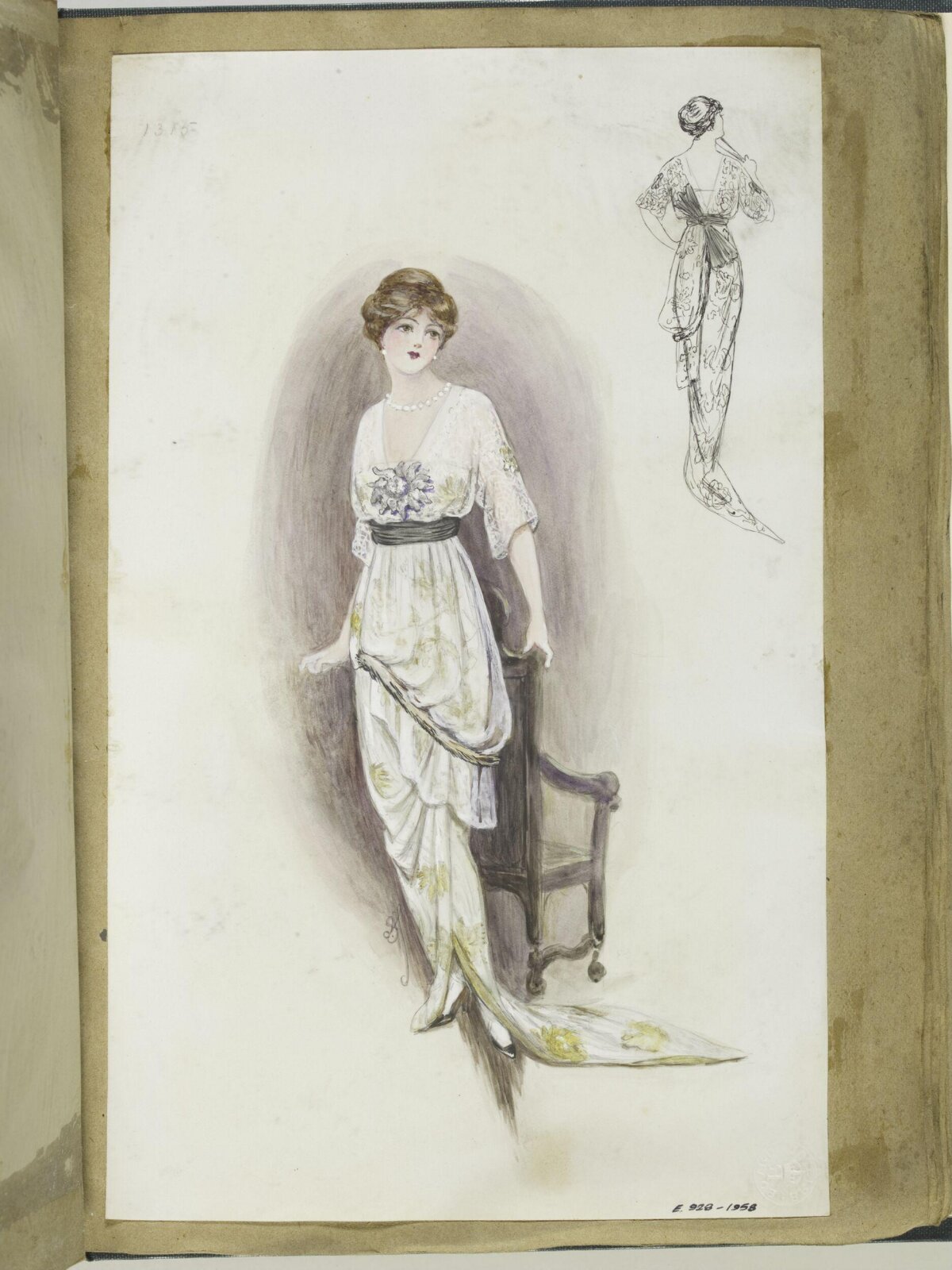 Edwardian Evening Gown Fashion Sketch