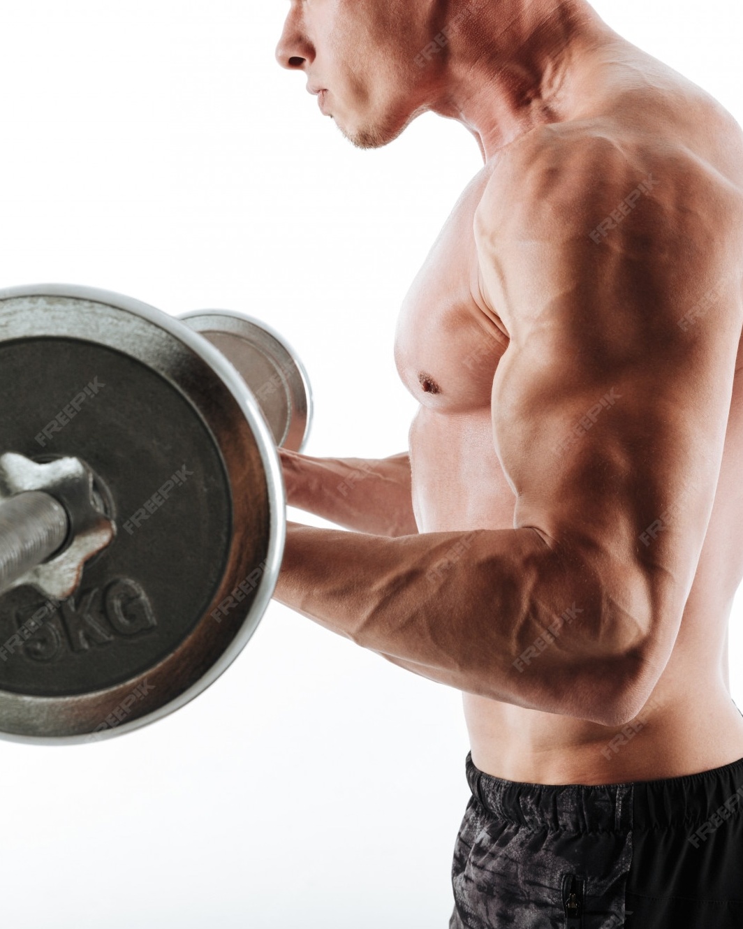 Muscular Man Dumbbell Workout