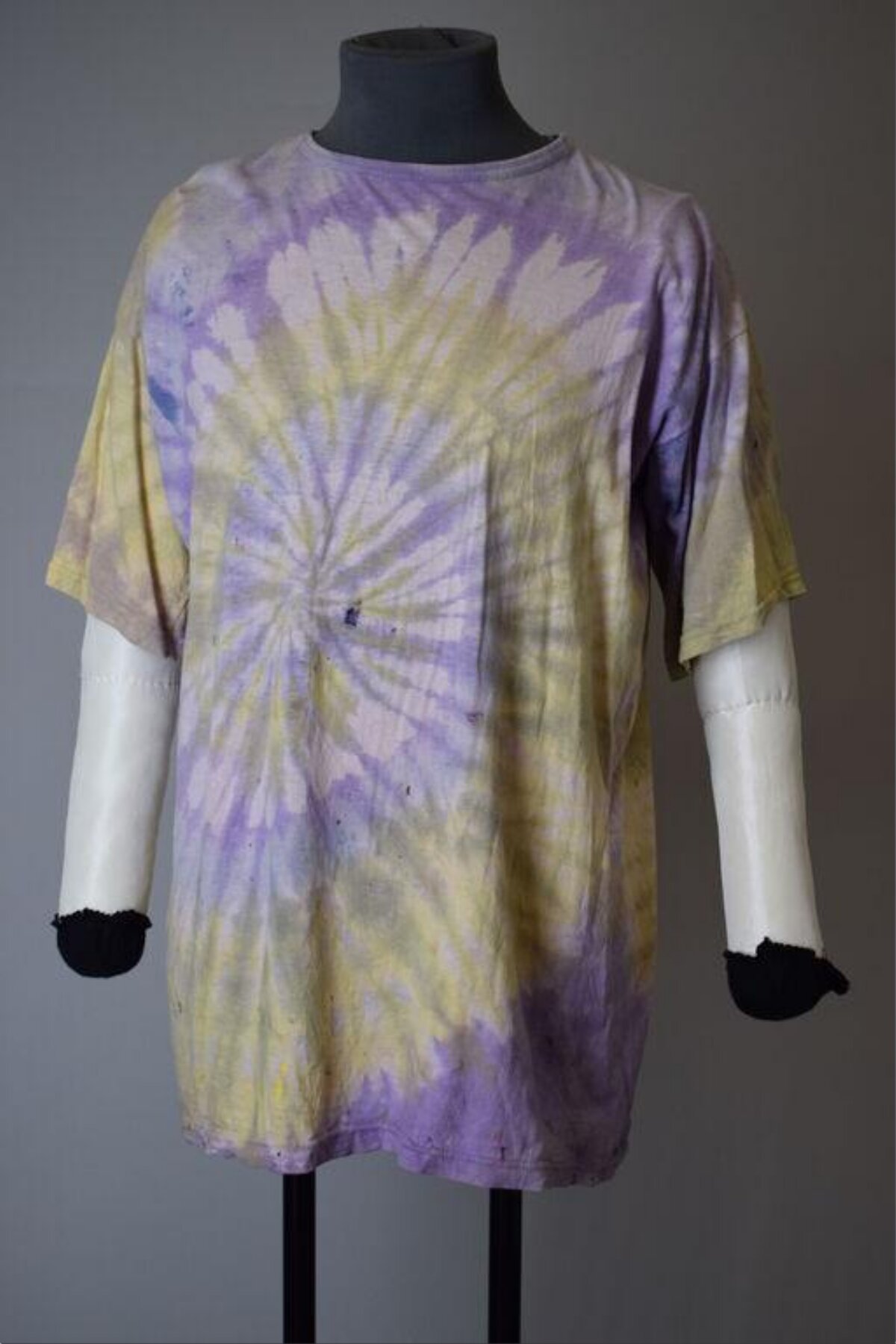 Purple Yellow Tie-dye T-shirt on Mannequin