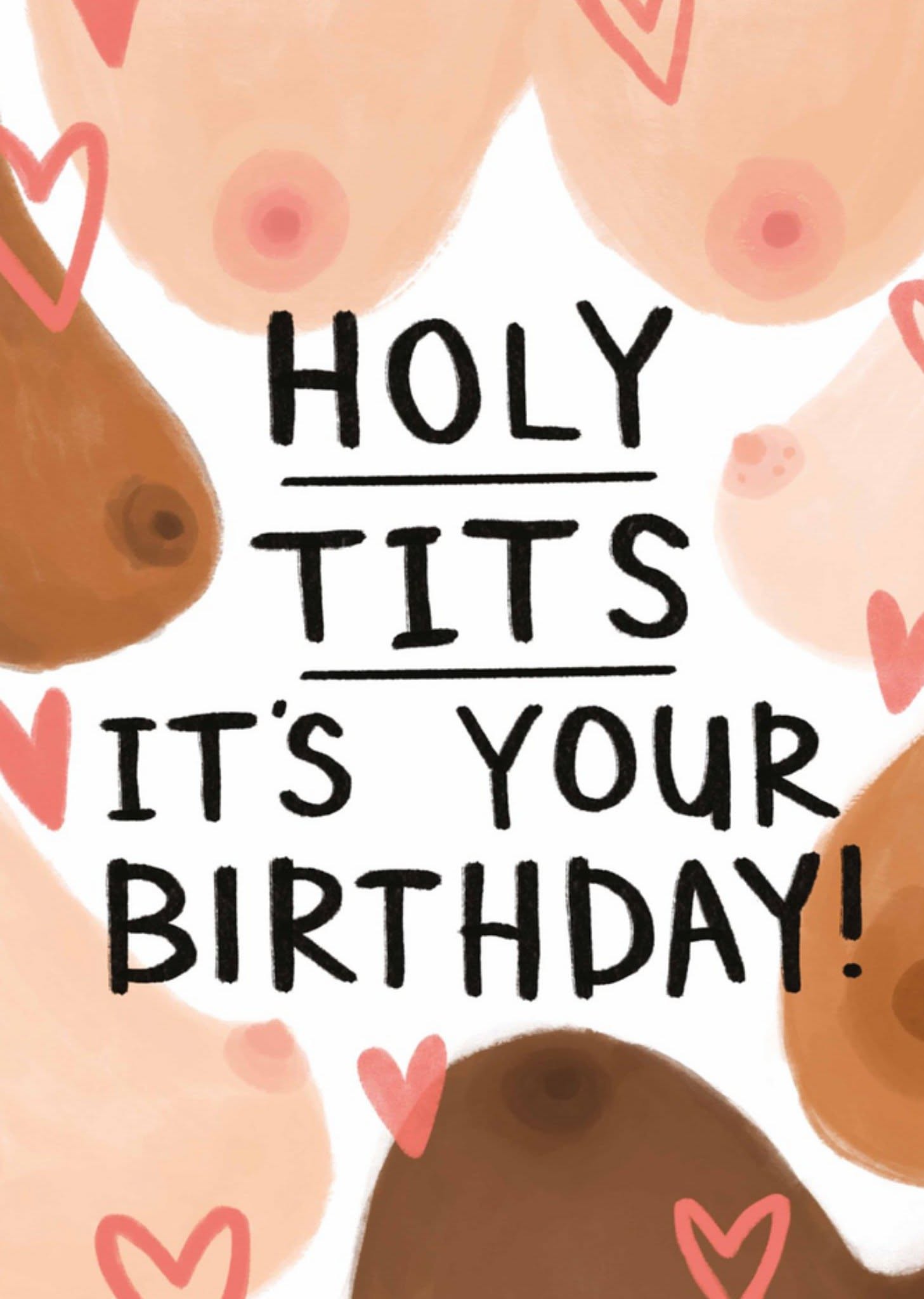 Holy Tits Birthday Greeting Card