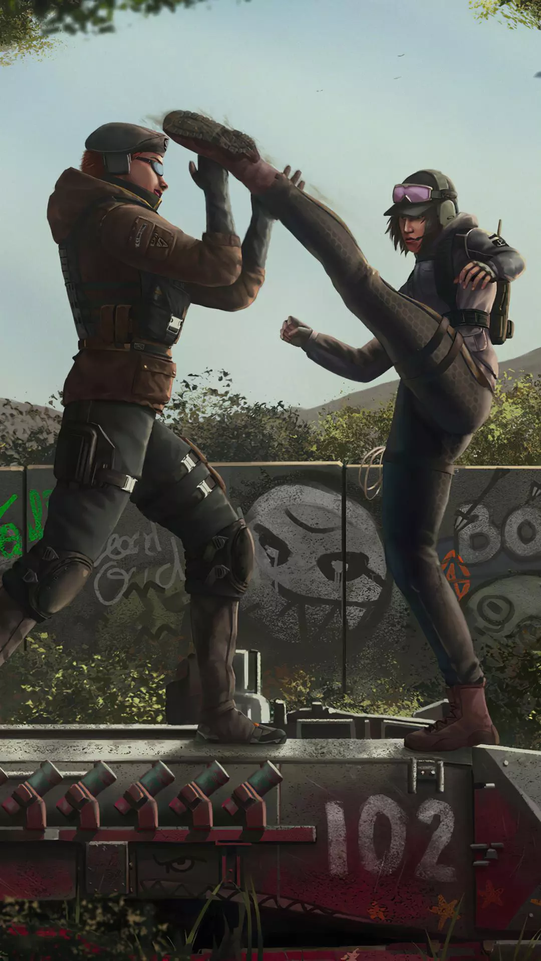 Two Operatives in Hand to Hand Fight