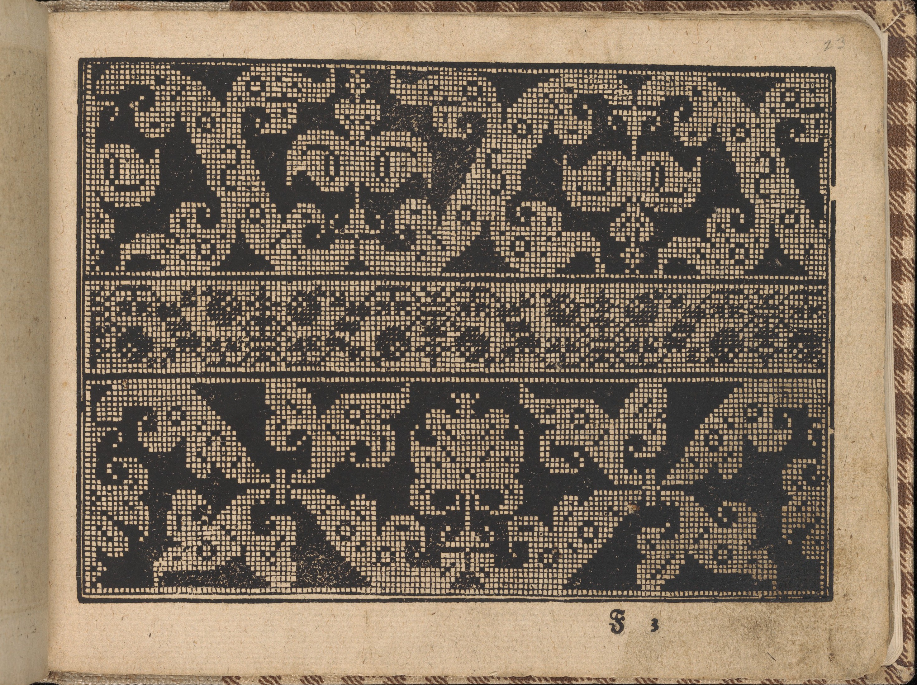 Vintage Embroidery Grid Pattern