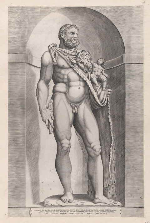 Engraving of Hercules Statue