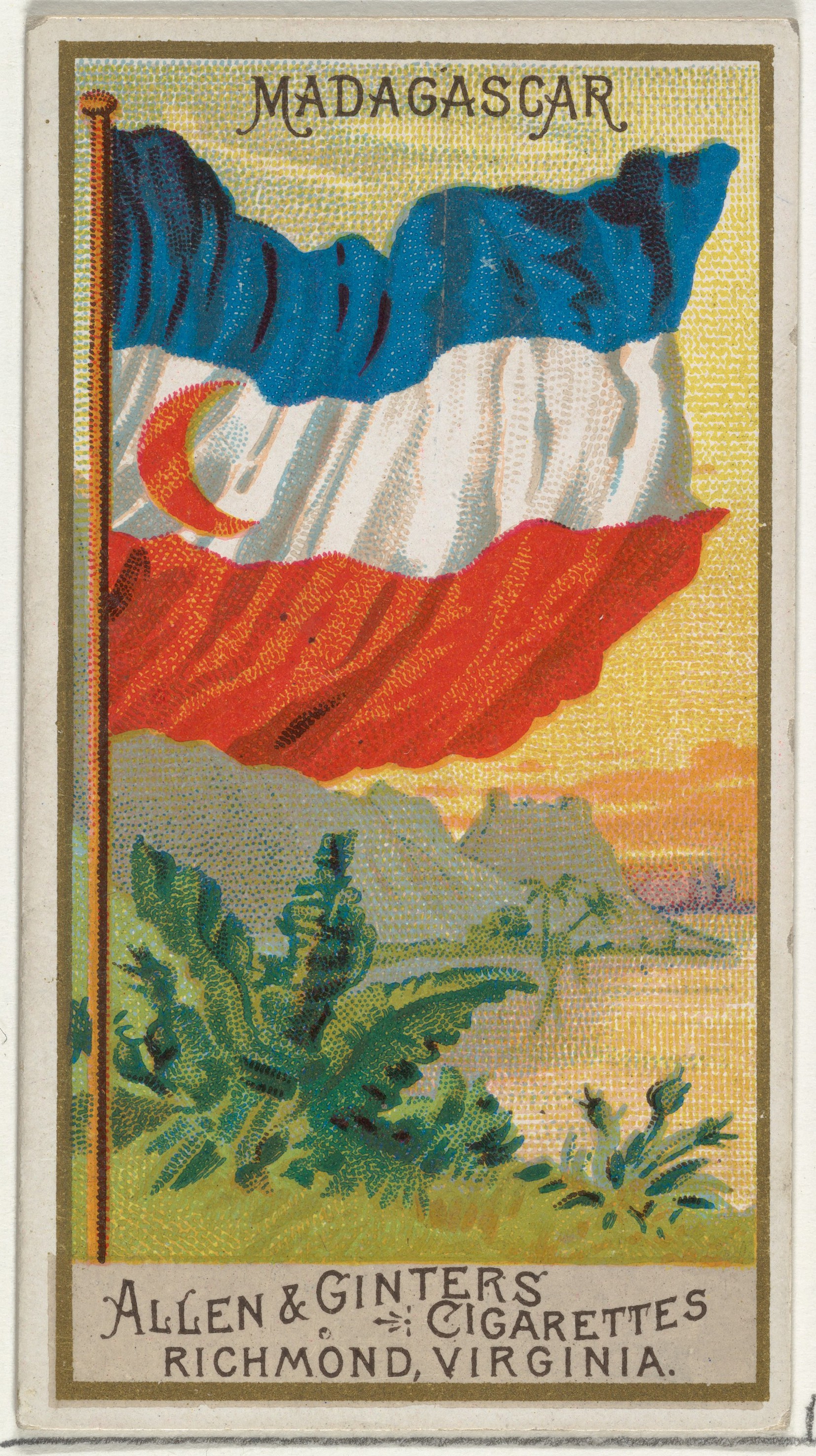 Vintage Madagascar Flag Cigarette Card