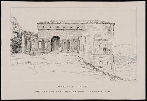 1901 Pen Sketch of Italian Ruin