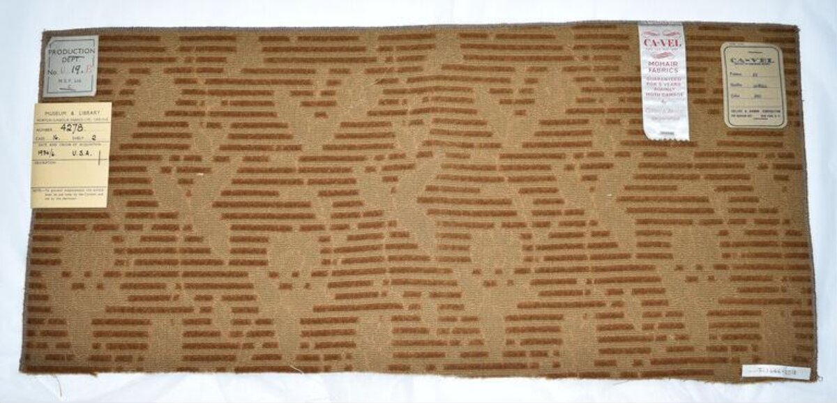 Vintage Labeled Mohair Fabric Sample