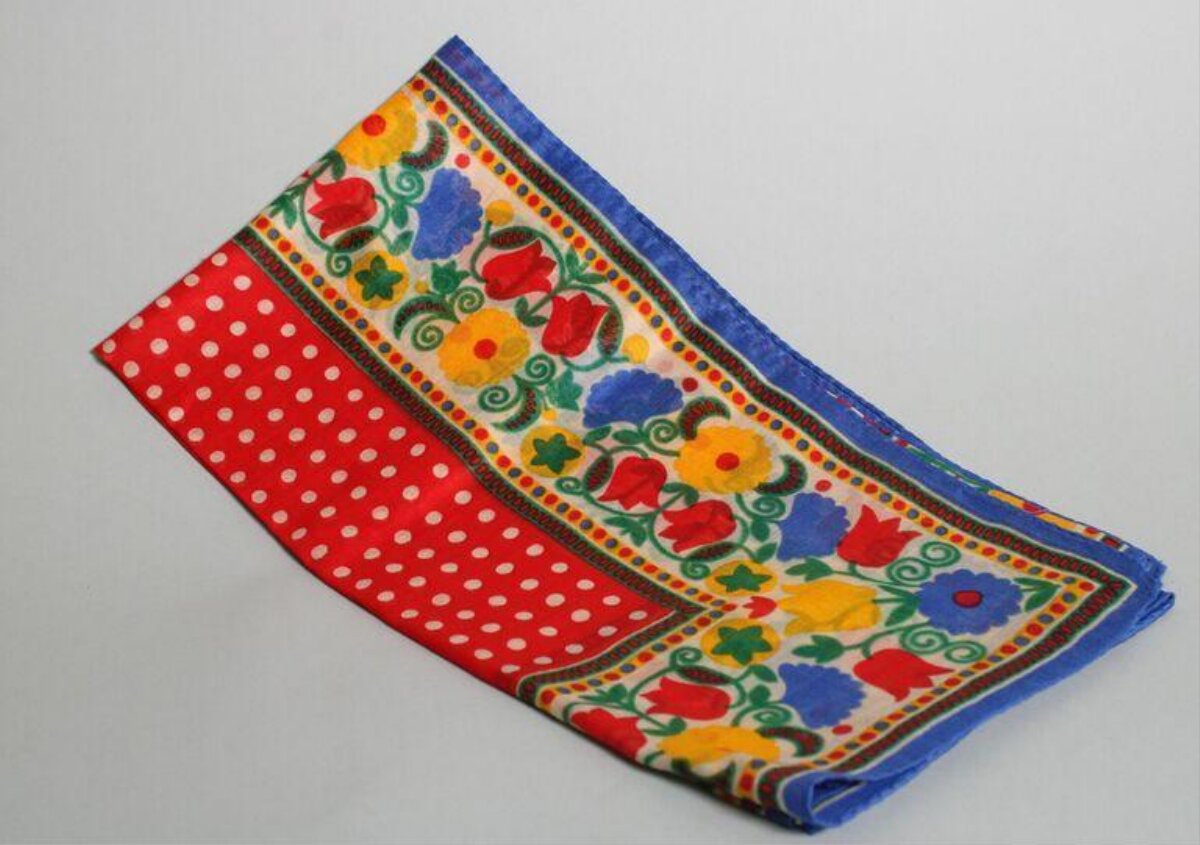 Folded Colorful Patterned Scarf
