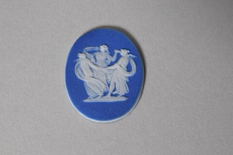 Oval Blue Ceramic Classical Cameo