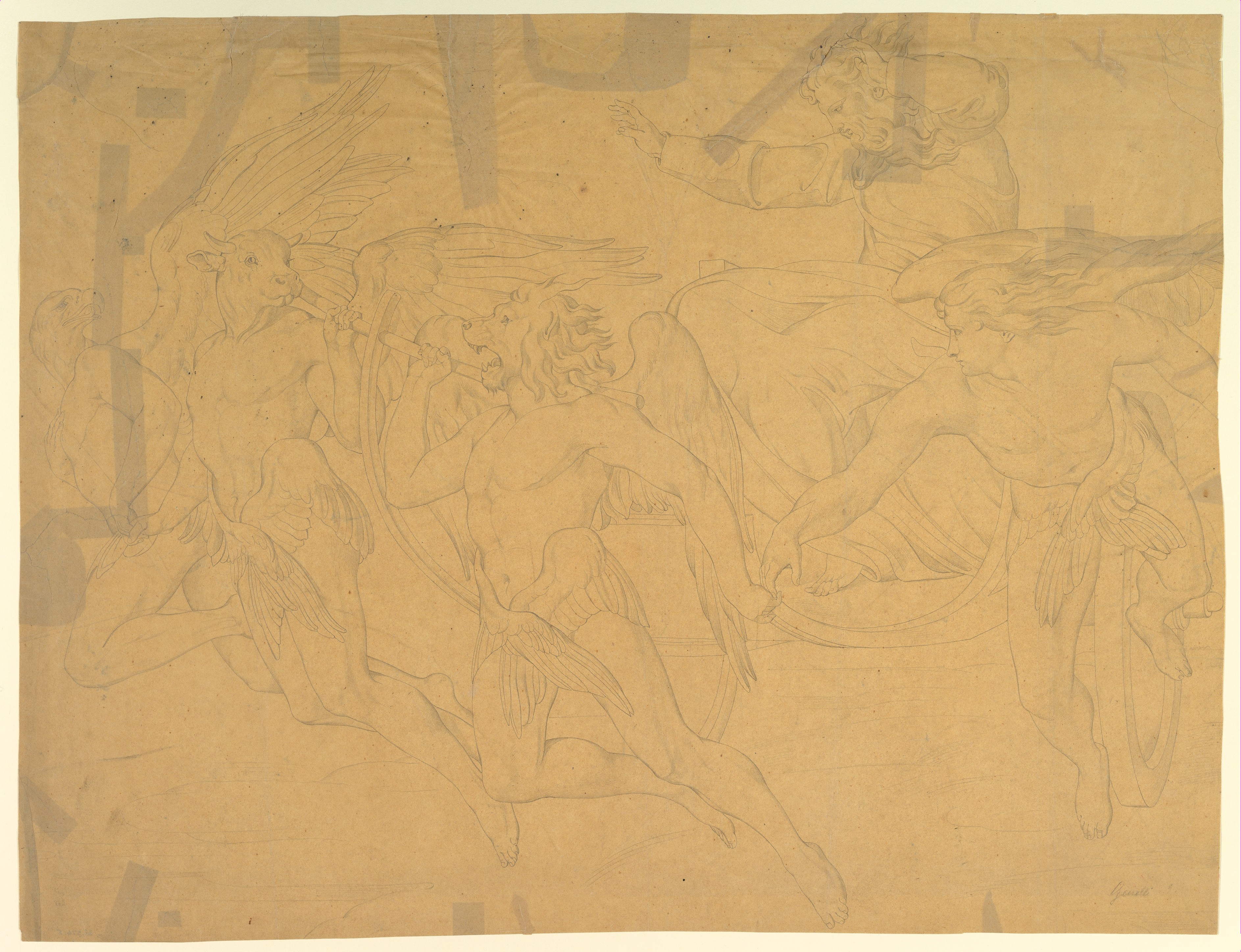 Pencil Sketch of Mythological Figures