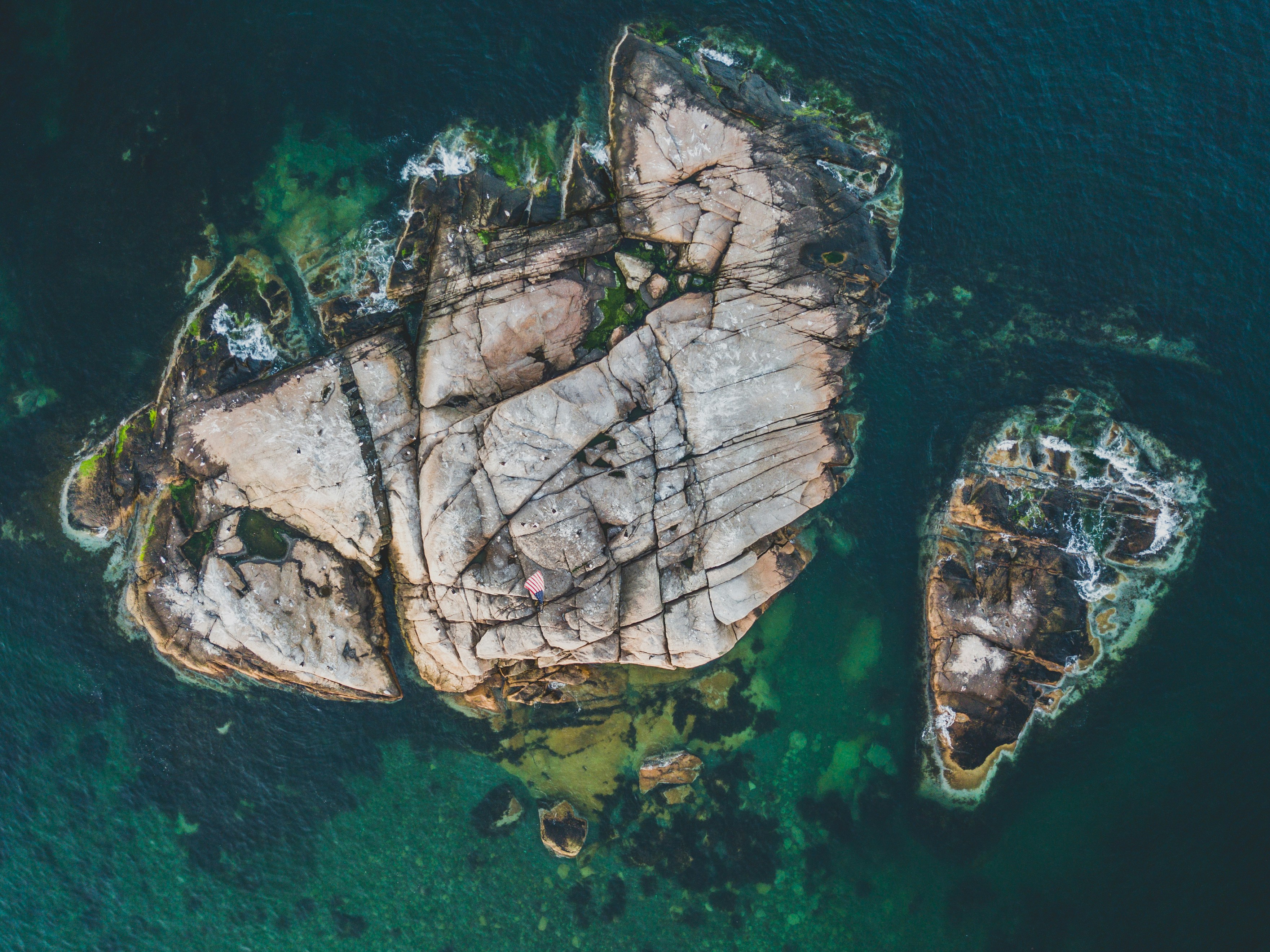 Aerial View of Ocean Rocky Islets