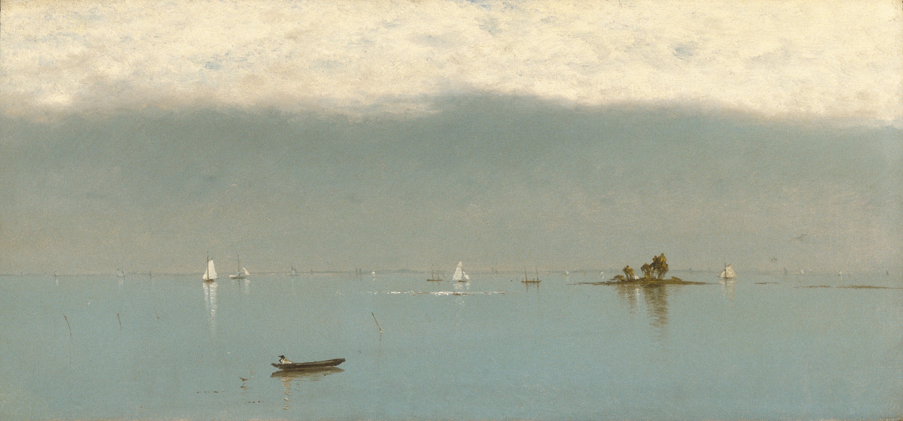 Calm Seascape with Sailboats