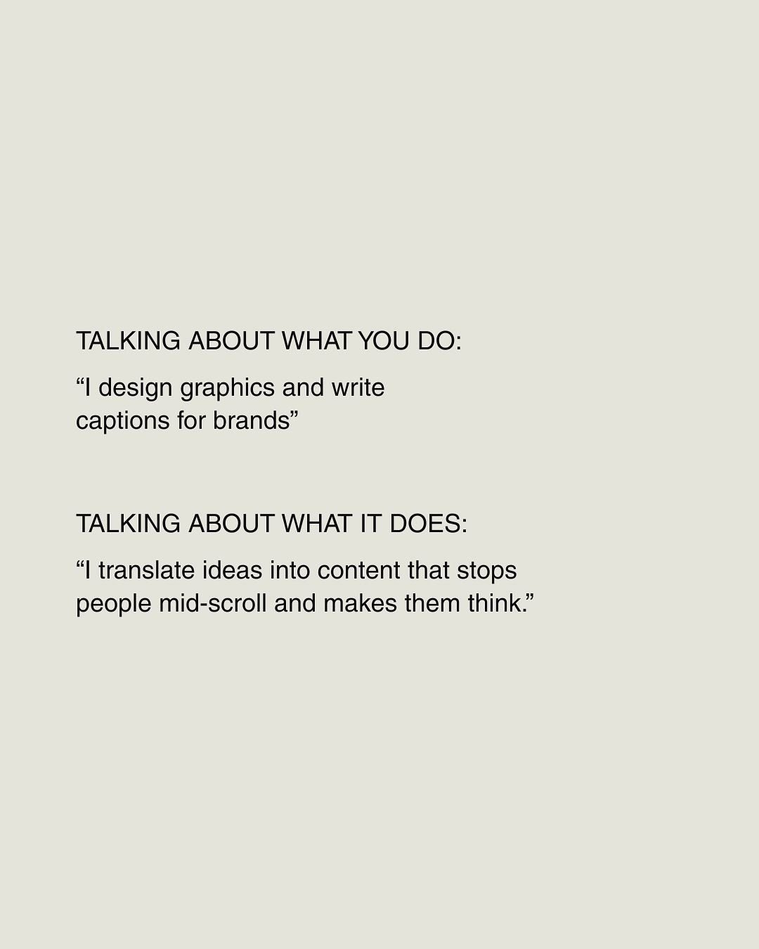 Two Ways to Describe Your Work