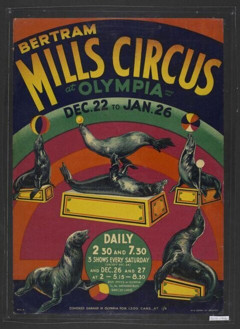 Bertram Mills Circus Vintage Poster