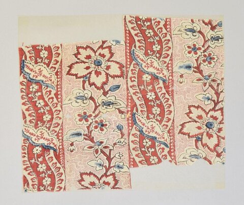 Antique Floral Printed Textile Fragment