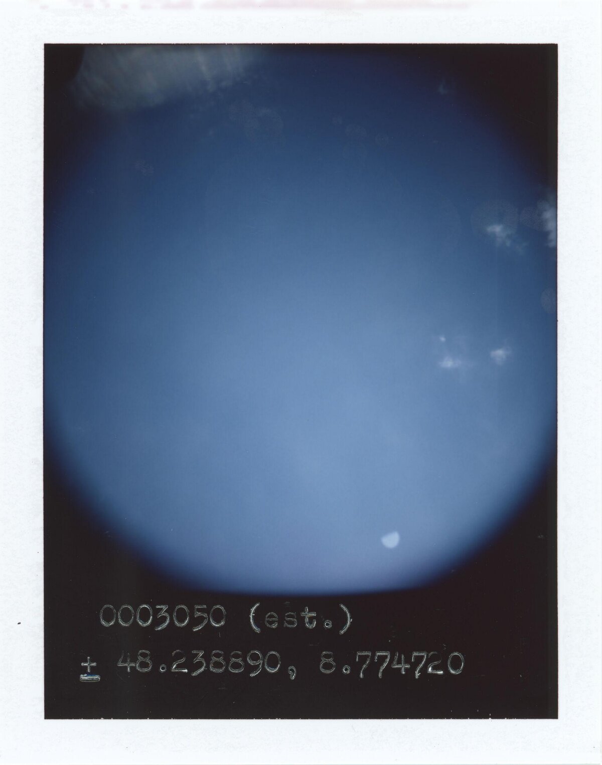 Pinhole Photograph of Blue Sky