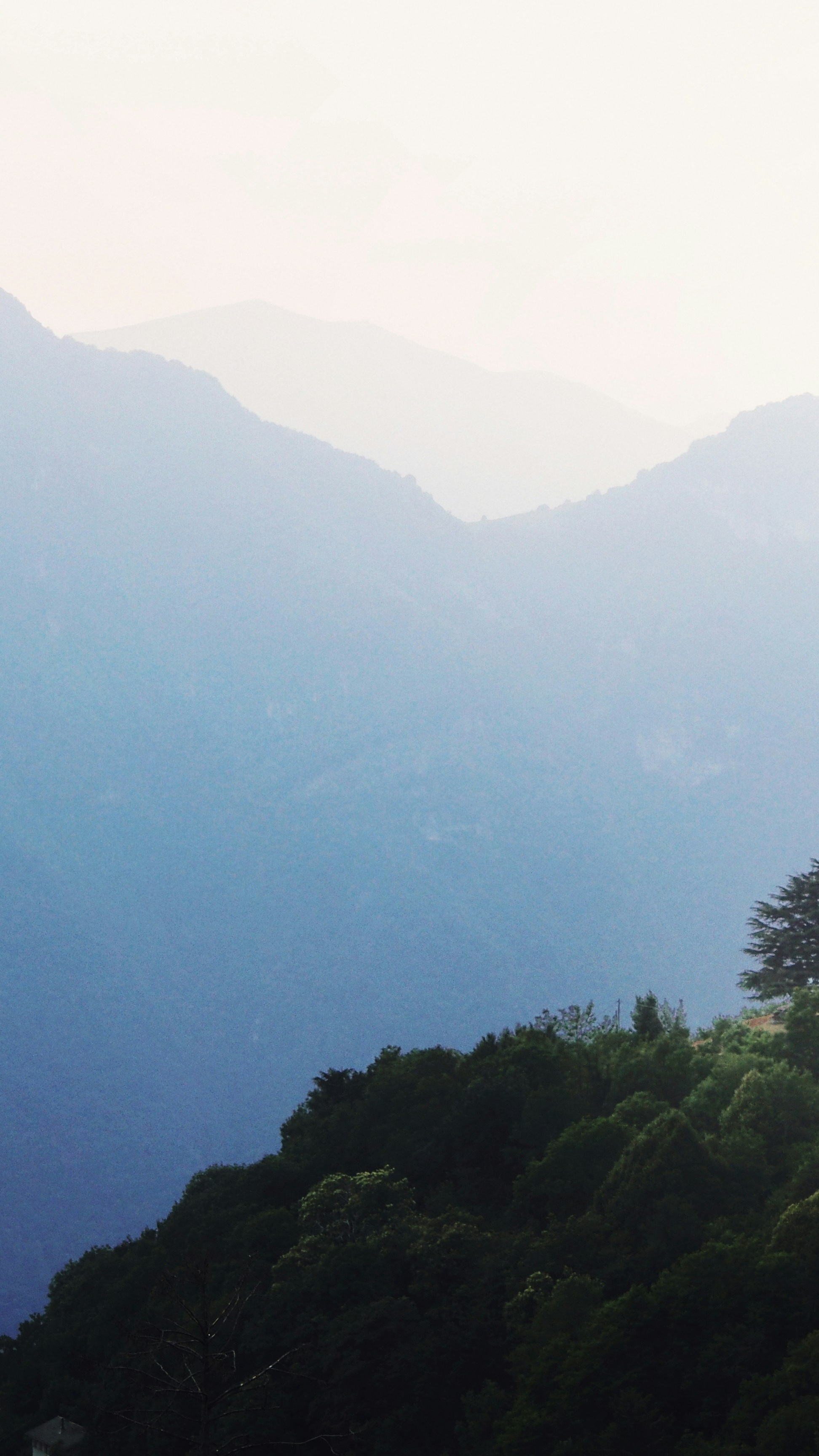 Hazy Layered Mountain View