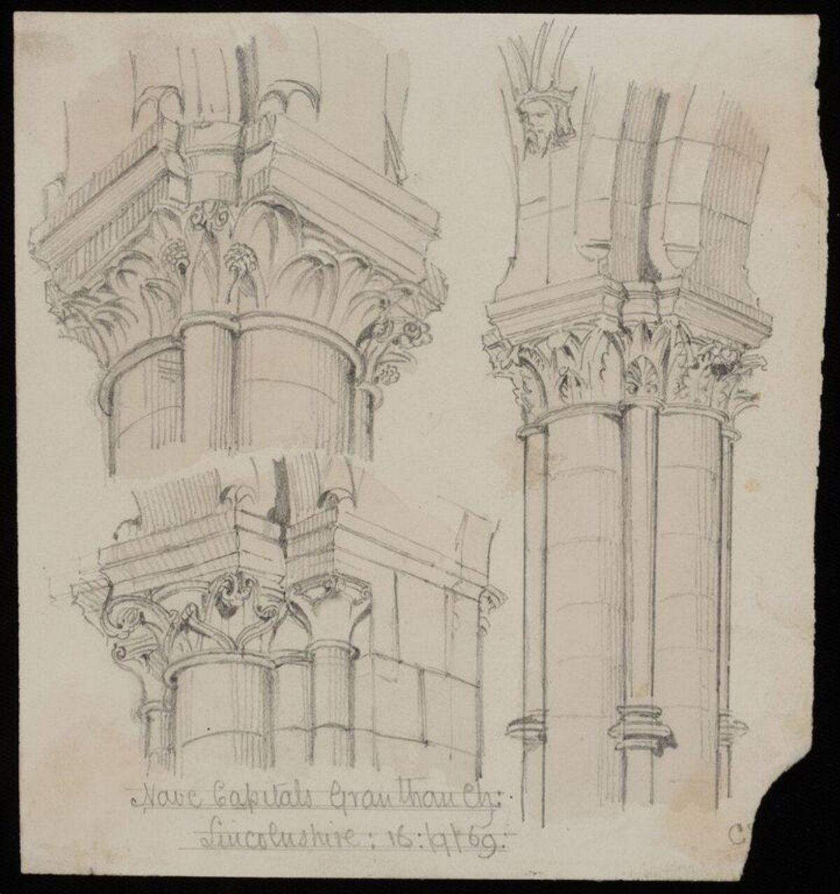 Pencil Sketches of Nave Capitals