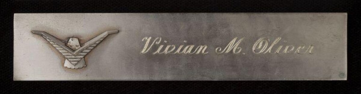 Vivian M. Oliver Engraved Name Badge