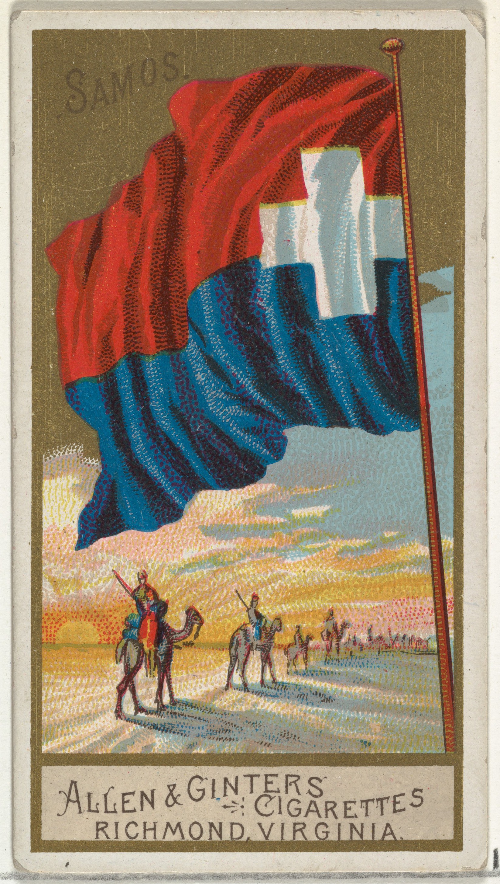 Vintage Samos Flag Cigarette Card — Flags
