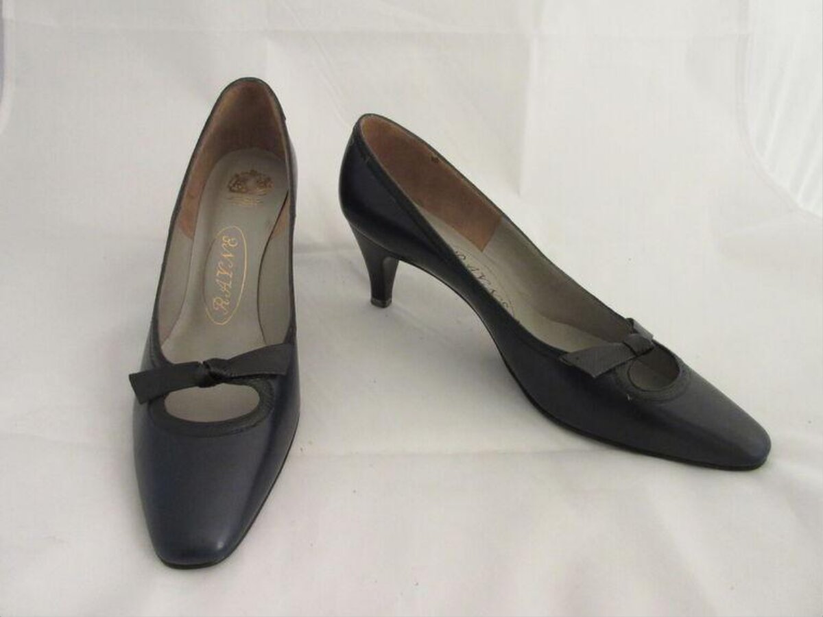 Pair of Black Bow High Heel Pumps