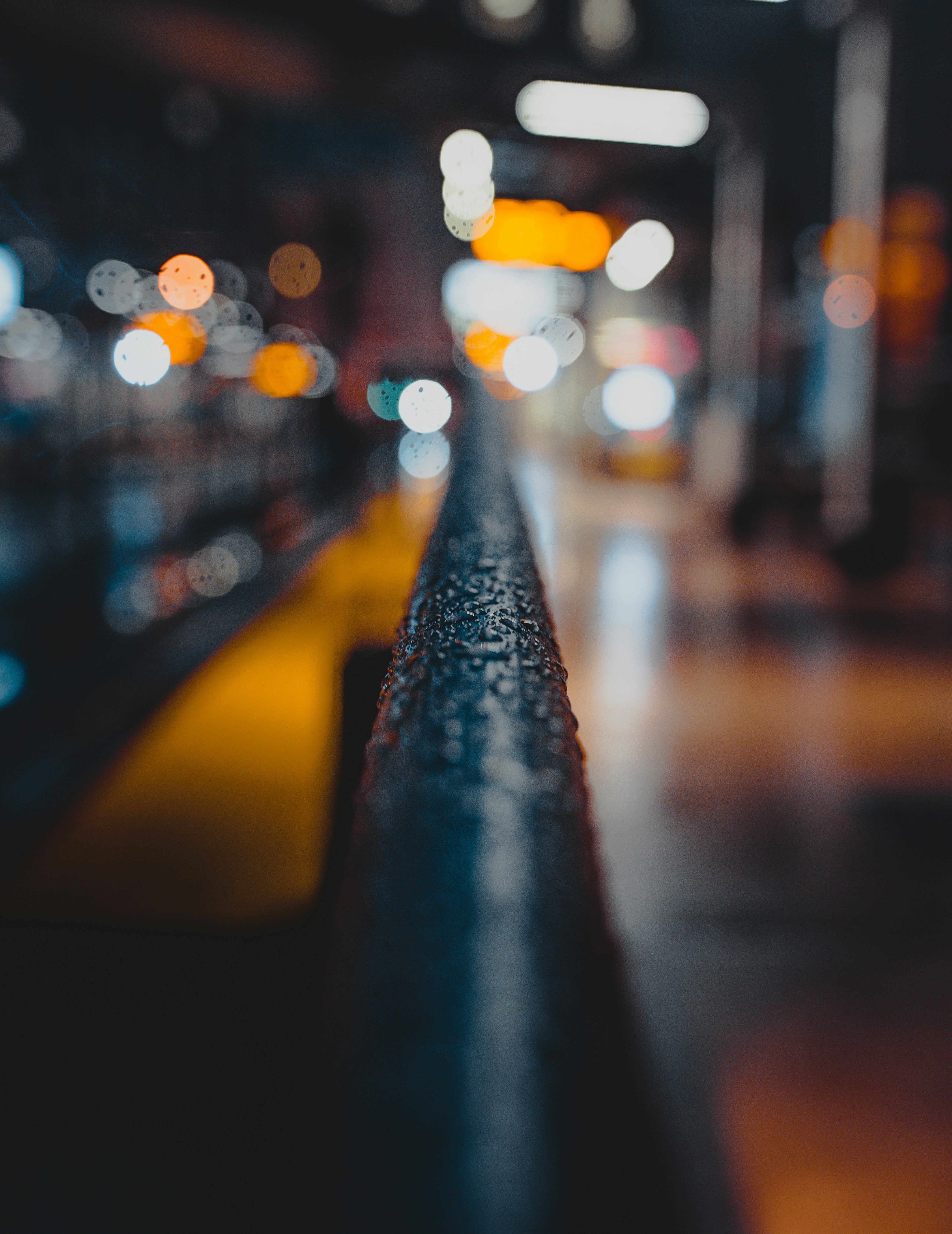 Rainy Night City Bokeh View