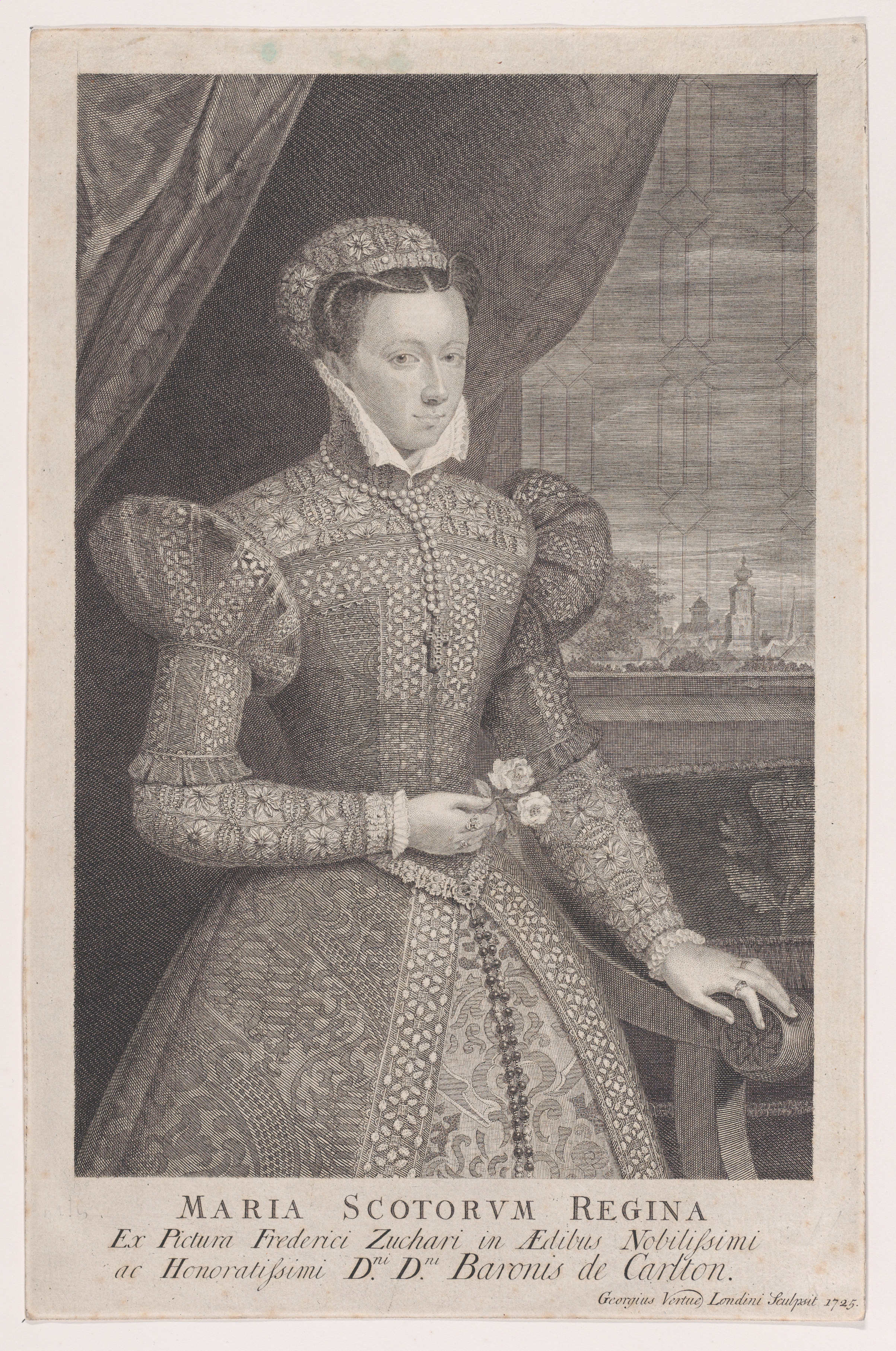 Portrait Engraving of Mary Queen of Scots