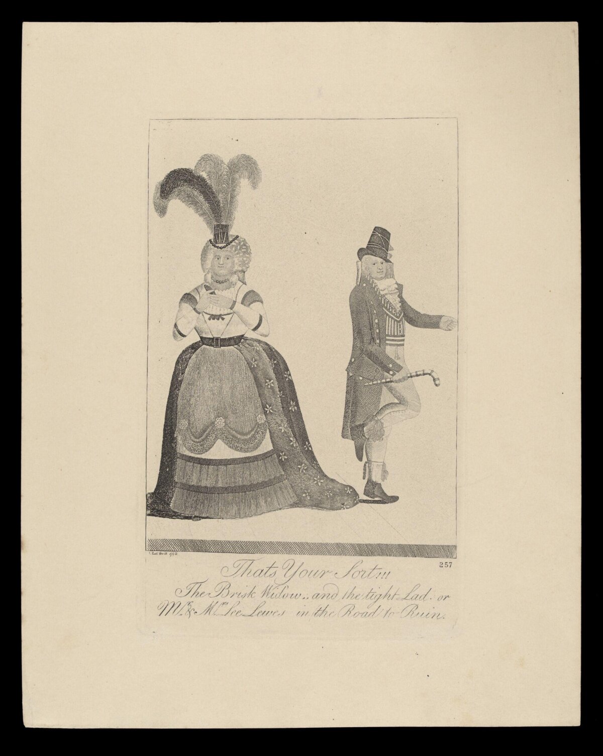 Satirical Print of Two 18th Century Actors