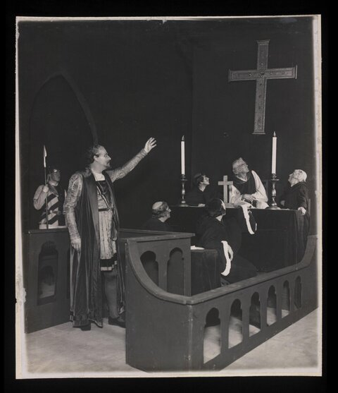 Medieval Theatrical Play Scene