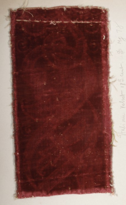 17th Century Italian Velvet Textile Fragment