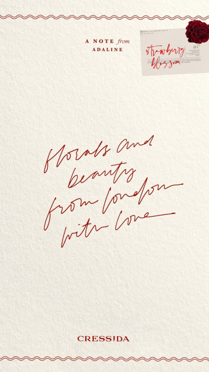 Romantic Red Floral Note Design
