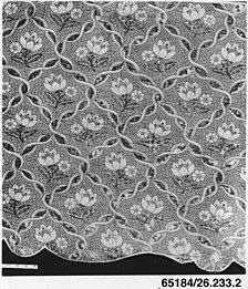 Black and White Floral Lace Textile