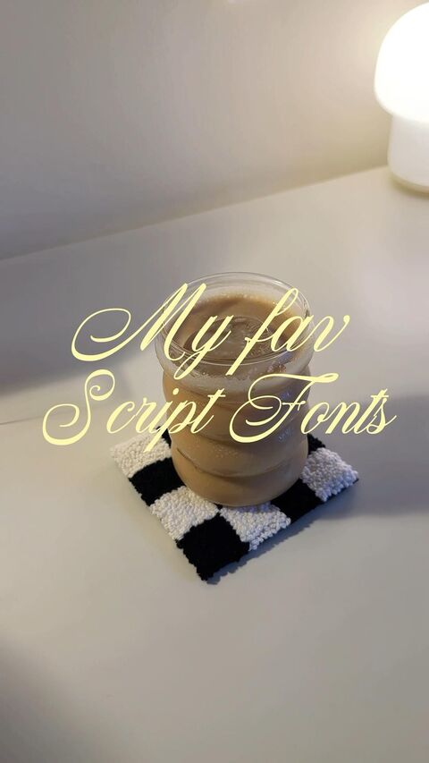 Iced Coffee With Script Font Text Overlay