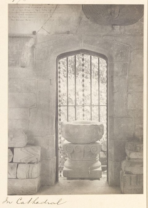 Ancient Stone Font in Cathedral