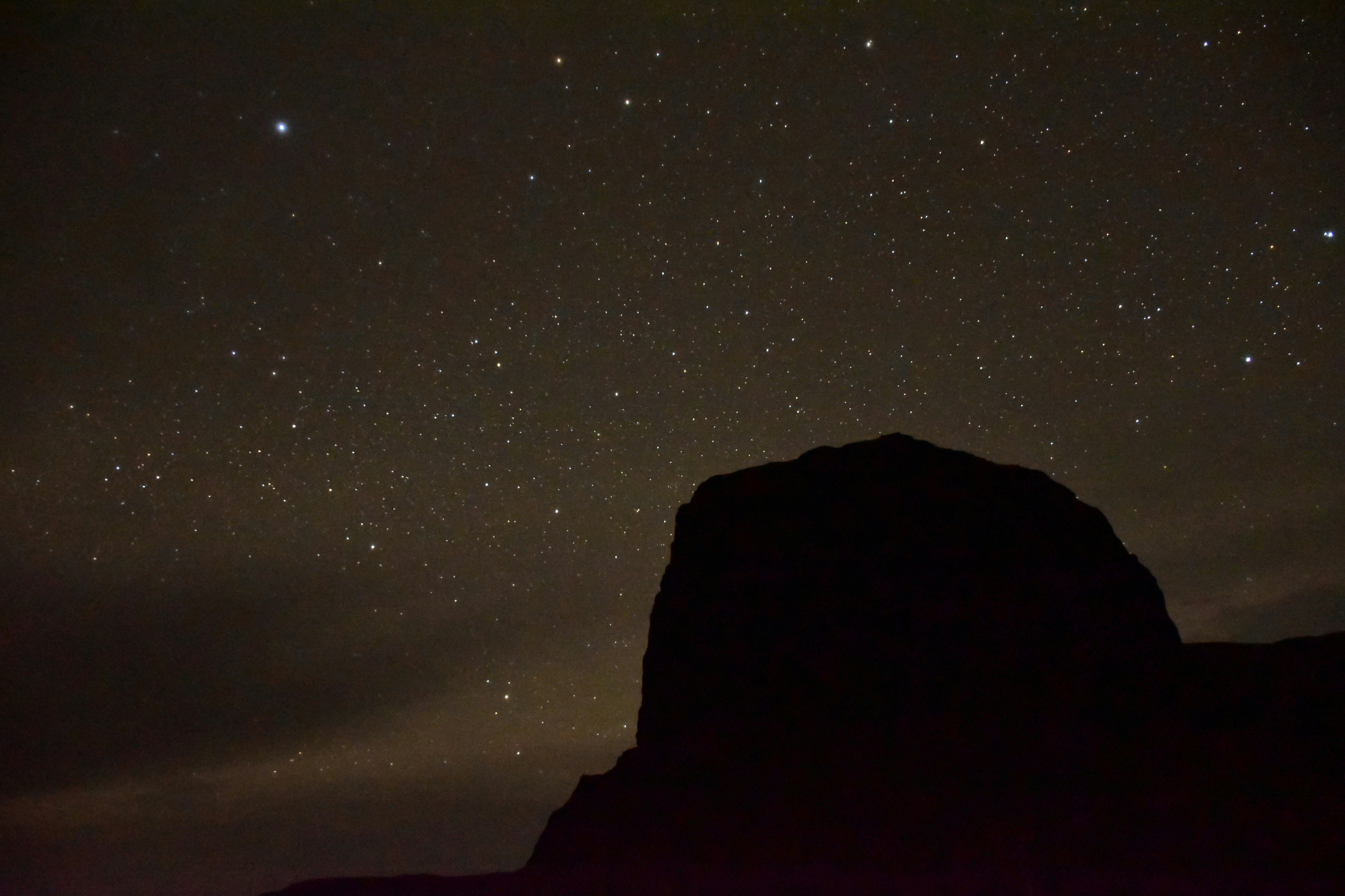 Starry Night Over Rock Silhouette