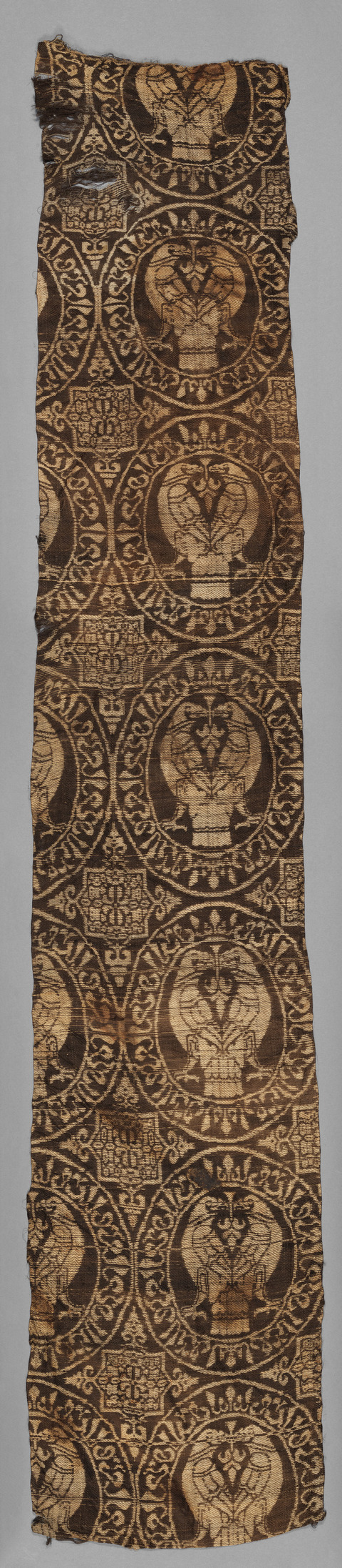 Ancient Circular Pattern Textile Fragment